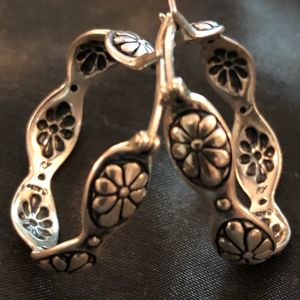 Carolyn Pollick Concho Motif Hoop Earrings